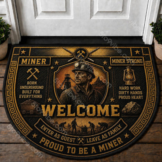 Miner Welcome Mat – "Miner Strong" Coal Mining Professional Home Decor - 5to9vibe