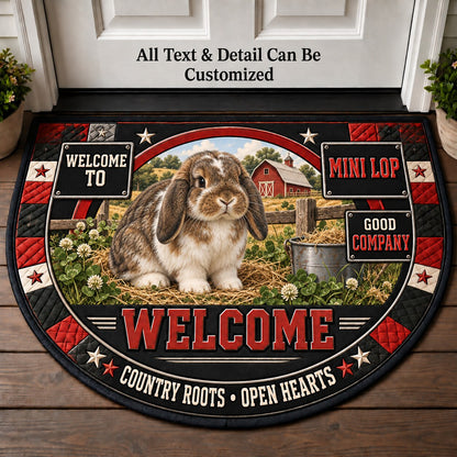 Mini Lop Personalized Half Round Mat | 5To9Vibe