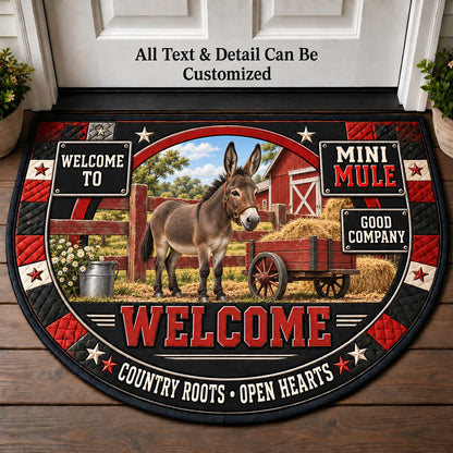 Mini Mule Personalized Half Round Mat | 5To9Vibe