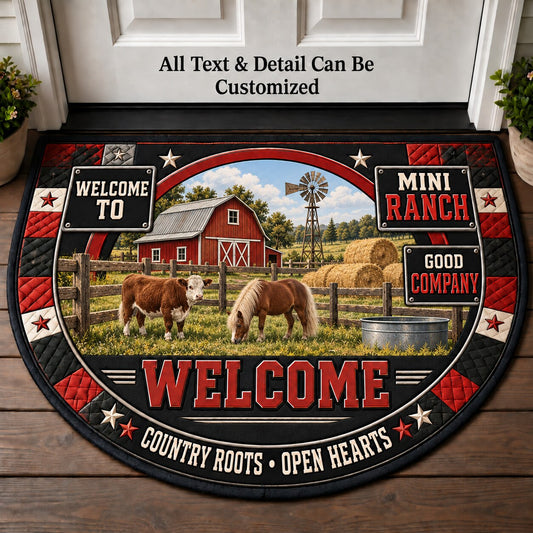 Mini Ranch Personalized Half Round Mat | 5To9Vibe