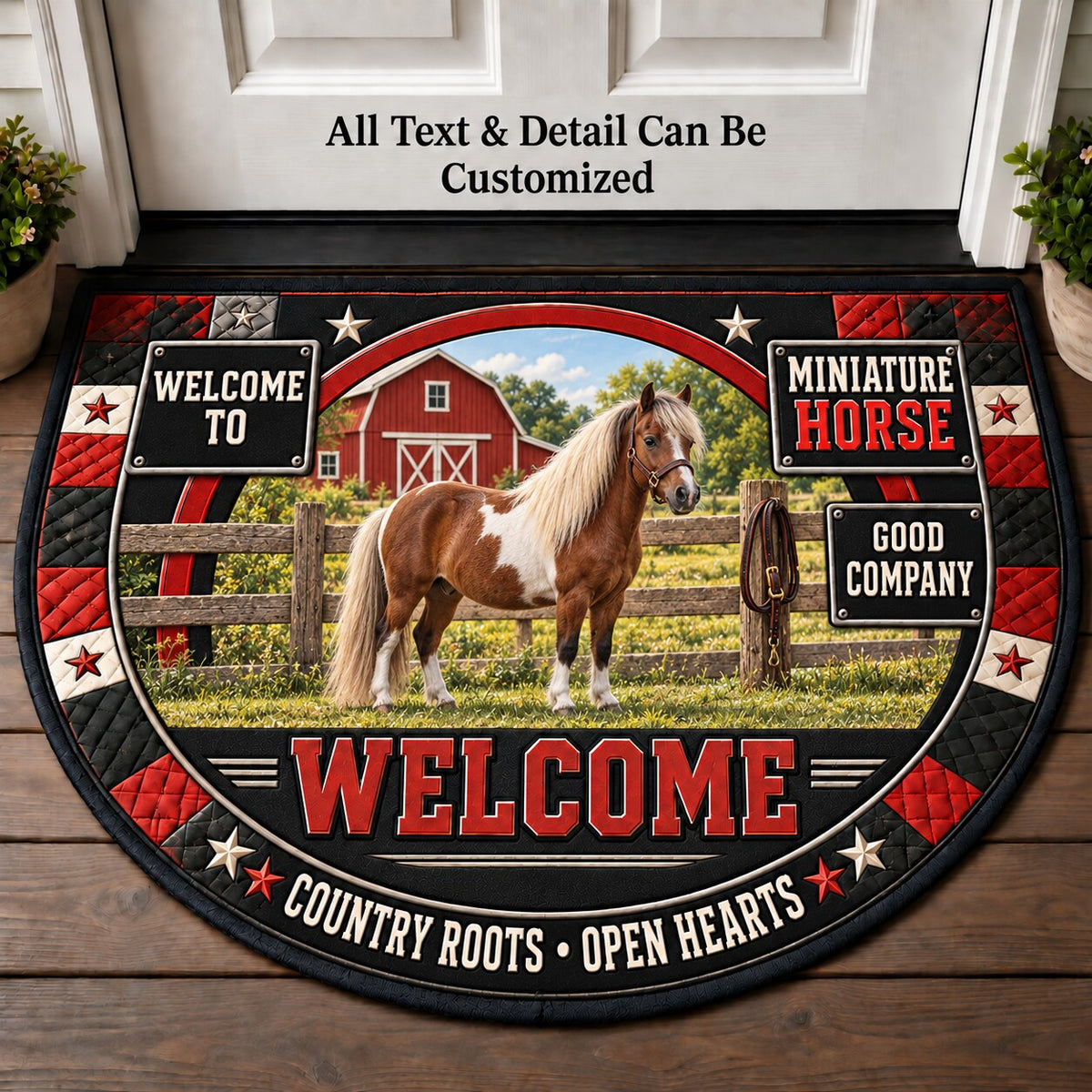 Miniature Horse Personalized Half Round Mat | 5To9Vibe