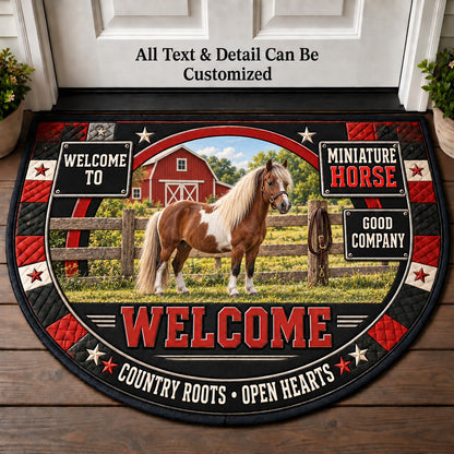 Miniature Horse Personalized Half Round Mat | 5To9Vibe