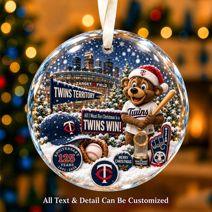 Baseball team Style 18 Glass Ornament mockup | 5To9Vibe