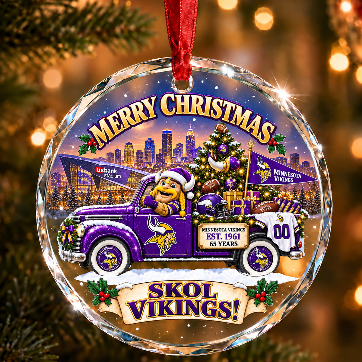 Football team Style 21 Glass Ornament mockup | 5To9Vibe