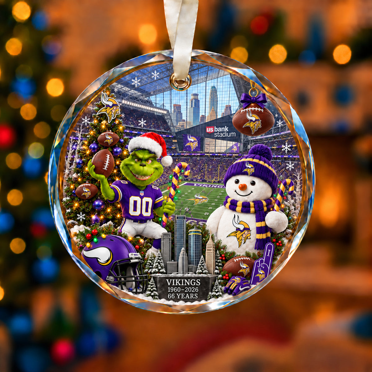 All Football Teams Christmas Vibe Snow Glass Ornament With Gift Box Trending - 5to9vibe