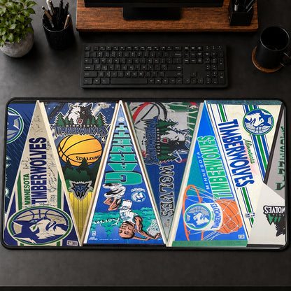 All Basketball Teams Vintage Pennant Anniversary For Fans Desk Mat Mouse Pad Trending - 5to9vibe