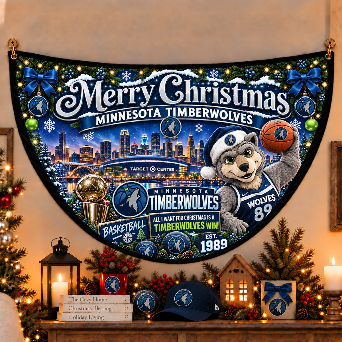 All Basketball Teams Personalized Christmas Night Bunting Flag - 5to9vibe