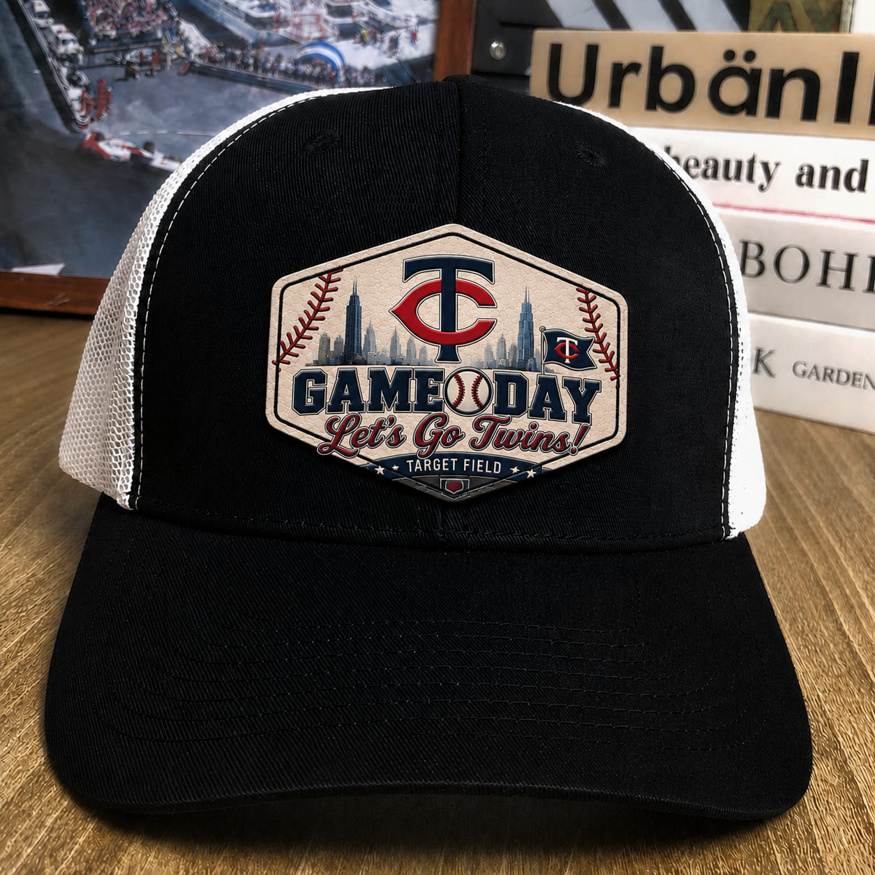 All Teams Baseball Logo Game Day Leather Patch Premium Mesh Snap Back Cap | Trucker Cap