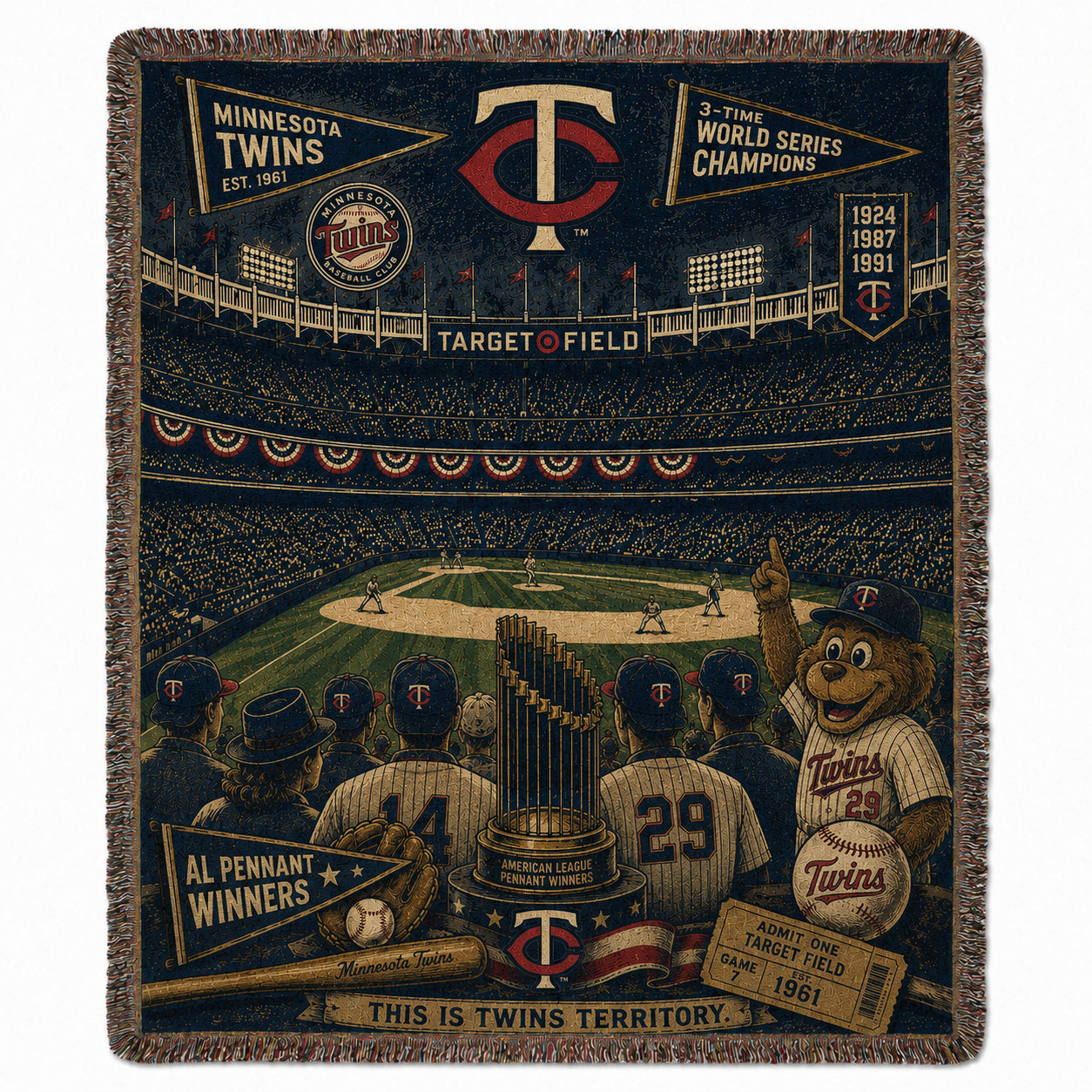 Alfombra personalizada de bienvenida premium de equipo de la MLB – Felpudo de béisbol personalizado