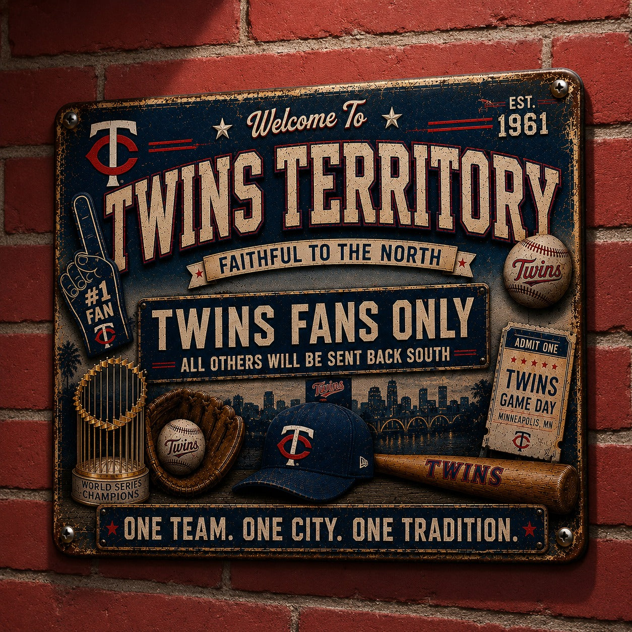 All Baseball Fans Teams Only Vintage Metal Sign - 5to9vibe