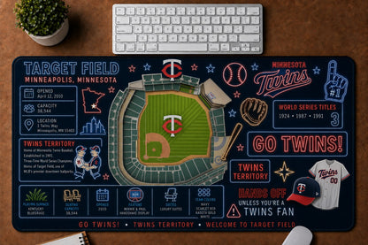 All Baseball Stadiums Infographic Desk Mat Mouse Pad Plus Size Trending - 5to9vibe