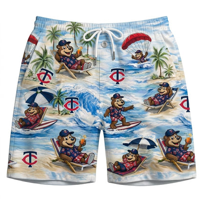 MB Baseball Mascot Beach Viber Button-Up Unisex Hawaiian Shirt For Men & Women