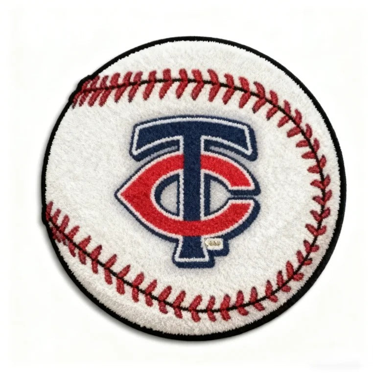 All Baseball Teams Baseball-Shaped Logo Baseball Fan Custom Quilted Print Premium Welcome Mat Washable Black Border – Personalized Baseball Doormat