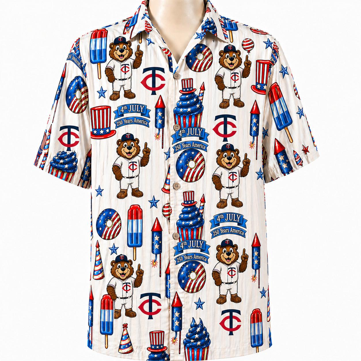 All Baseball Team 4th July 250 Years Anniversary America Premium Unisex Hawaiian Shirt For Men and Women