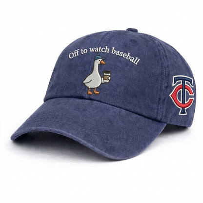 Off to watch Baseball Embroidered Logo Premium Baseball Cap