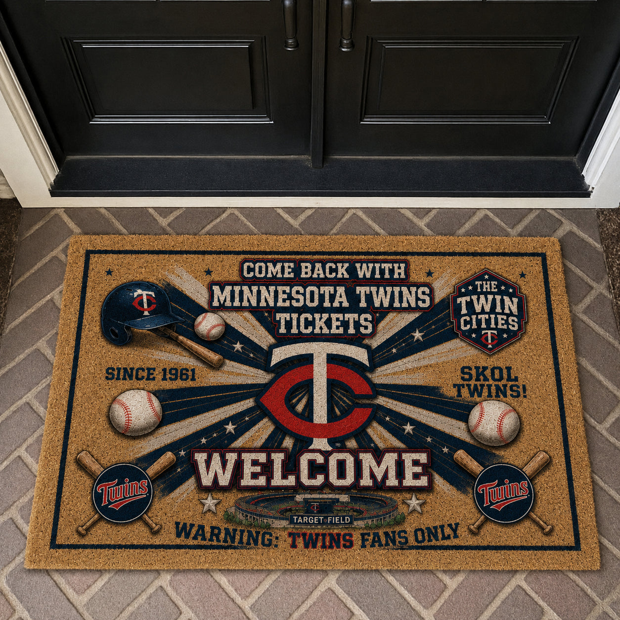 Alfombra personalizada de bienvenida premium de equipo de la MLB – Felpudo de béisbol personalizado