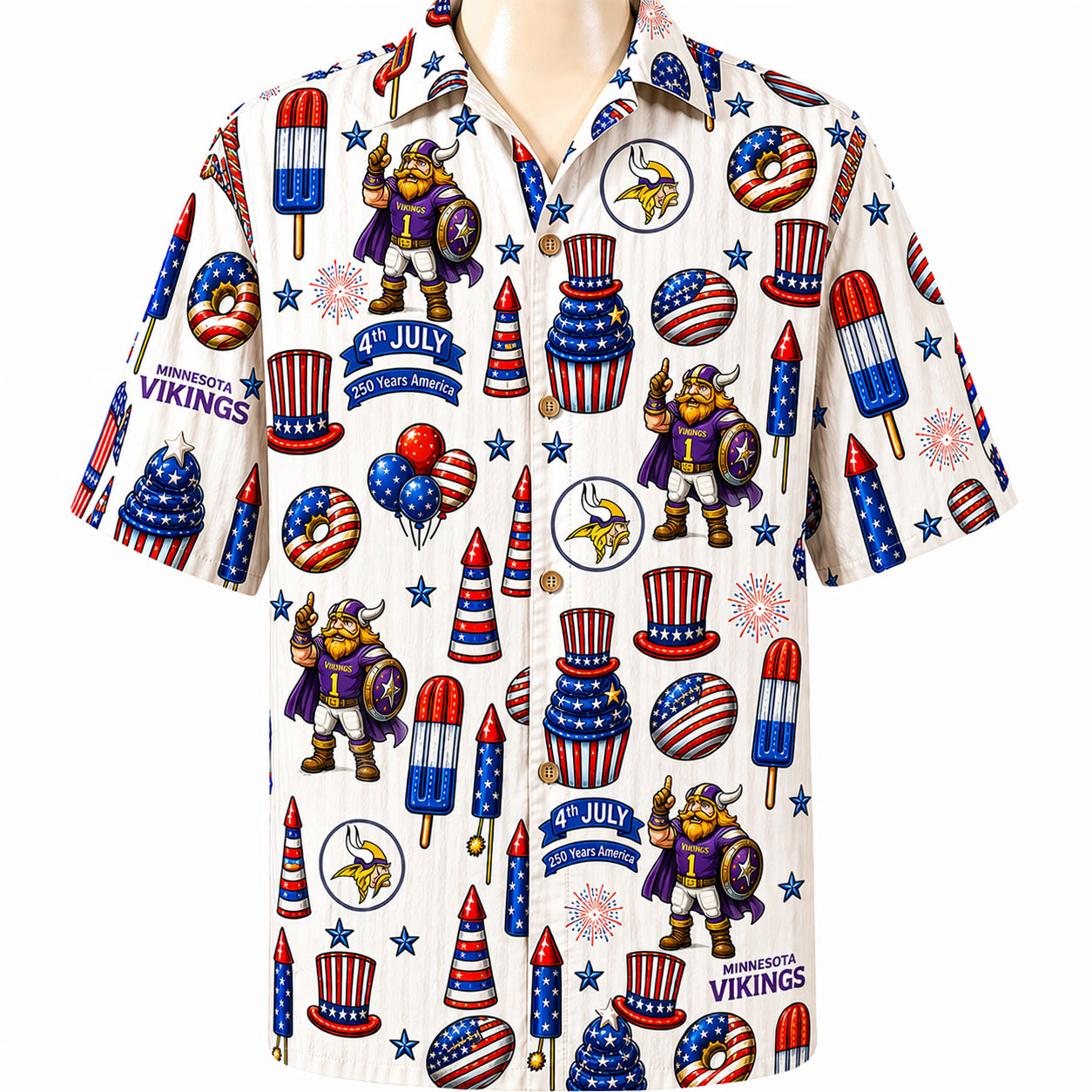 All Football Teams 4th July 250 Years Anniversary America Premium Unisex Hawaiian Shirt For Men and Women