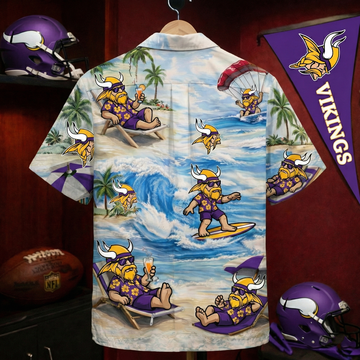 Camisa Hawaiana Unisex MV Football Mascot Beach Viber para Hombre y Mujer