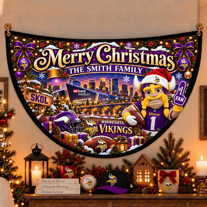 All Football Teams Personalized Christmas Night Bunting Flag - 5to9vibe