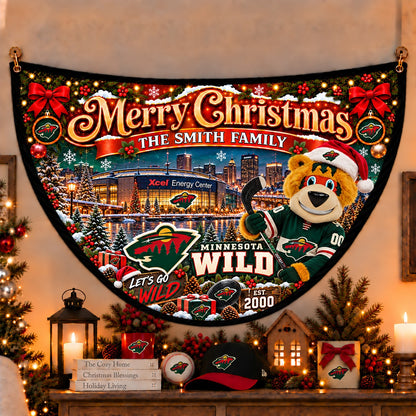 All Hockey Teams Personalized Christmas Night Bunting Flag - 5to9vibe