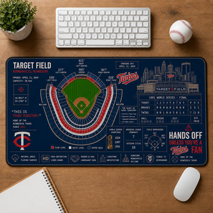 All Baseball Legendary Stadiums Masterplan Desk Mat Mouse Pad Plus Size - 5to9vibe