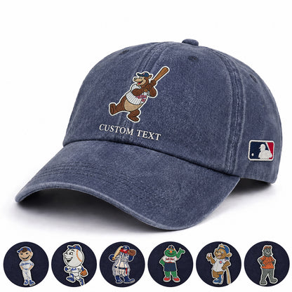 Mascots Baseball Cap All Teams Embroidered Logo Premium Wash Cap