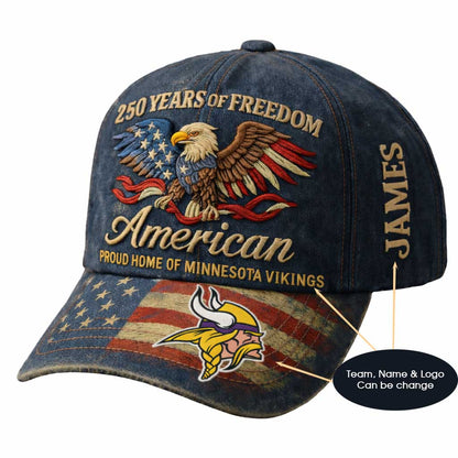250th Anniversary USA Hat Vintage Eagle 250 Year American Anniversary Patriotic Unisex Baseball Cap