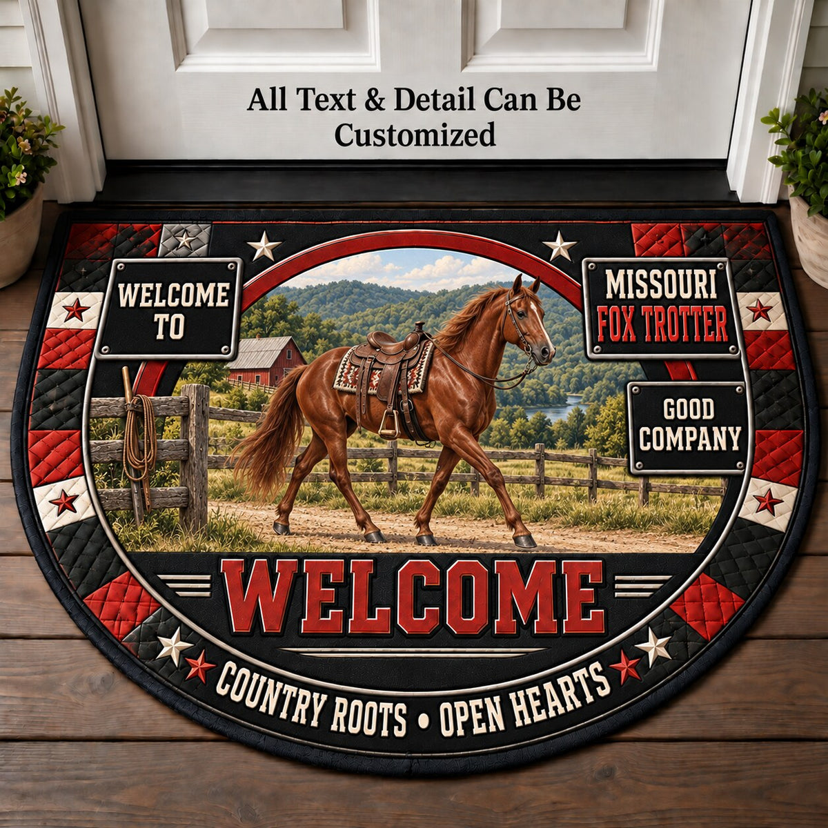 Missouri Fox Trotter Personalized Half Round Mat | 5To9Vibe