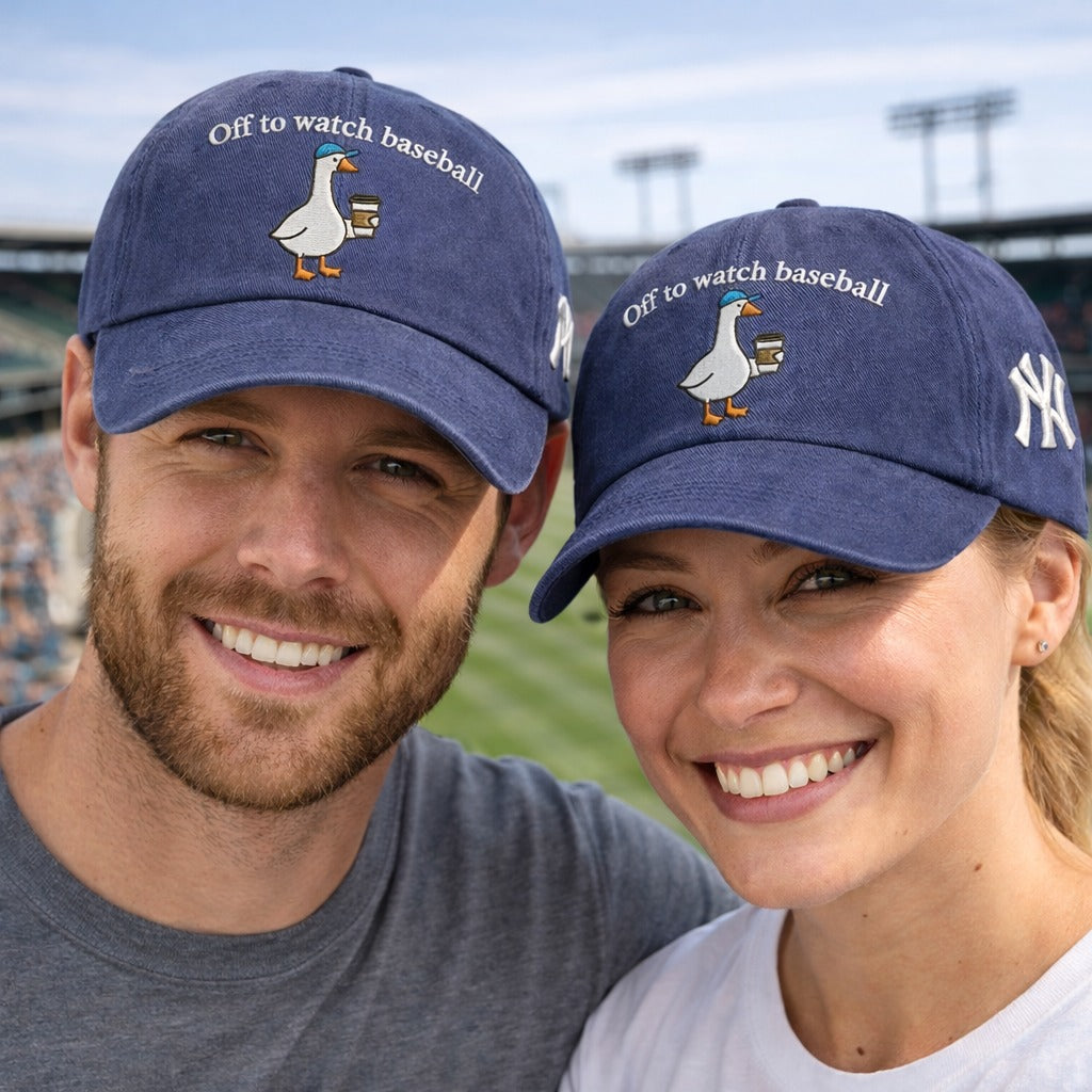 Off to watch Baseball Embroidered Logo Premium Baseball Cap