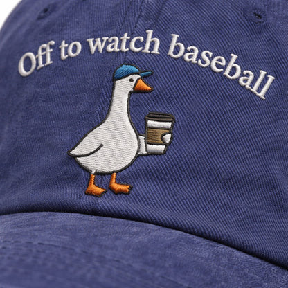 Off to watch Baseball Embroidered Logo Premium Baseball Cap