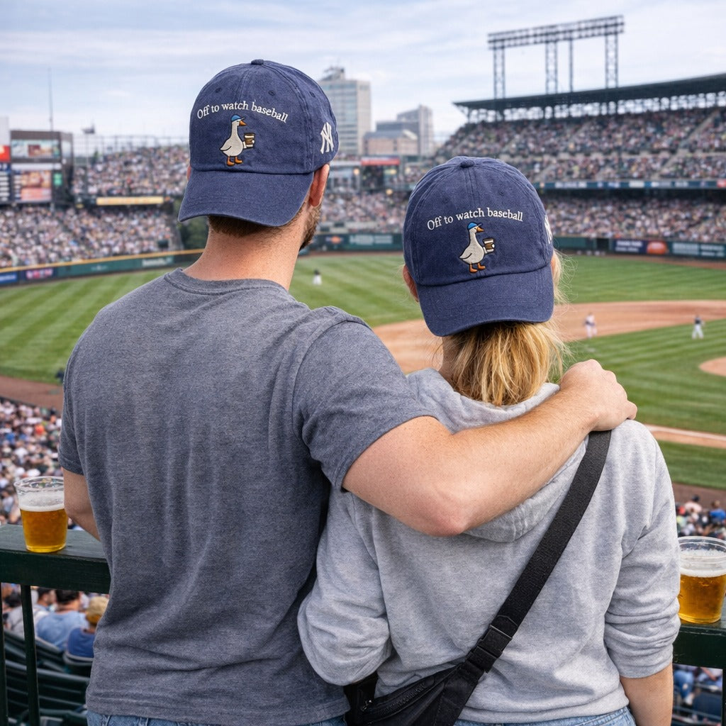 Off to watch Baseball Embroidered Logo Premium Baseball Cap