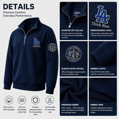 All Baseball Teams Embroidered Logo and City Premium Quarter Zip Sweatshirt, Inspired Quarter Zip Sweater, Unisex Baseball Sweatshirt