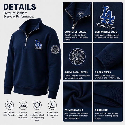 All Baseball Teams Embroidered Logo and City Premium Quarter Zip Sweatshirt, Inspired Quarter Zip Sweater, Unisex Baseball Sweatshirt