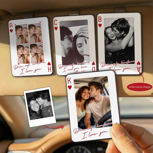 Love Gift Custom Photo, Message, Letter Car Visor Clip