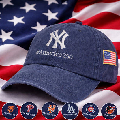 Baseball Cap America 250 Anniversary Embroidered Logo Premium Washed Cap Hot Sale