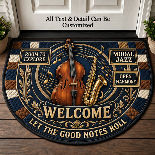 Modal Jazz Personalized Half Round Mat | 5To9Vibe