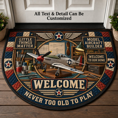 Model Aircraft Builder Personalized Half Round Mat | 5To9Vibe