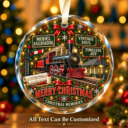 Model Railroading Personalized Glass Ornament | 5To9Vibe