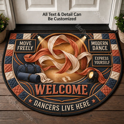 Modern Dance Personalized Half Round Mat | 5To9Vibe