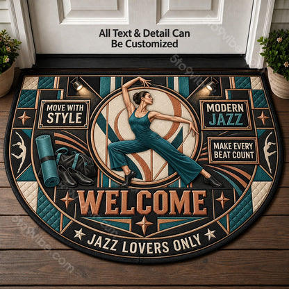 Modern Jazz Personalized Half Round Mat | 5To9Vibe