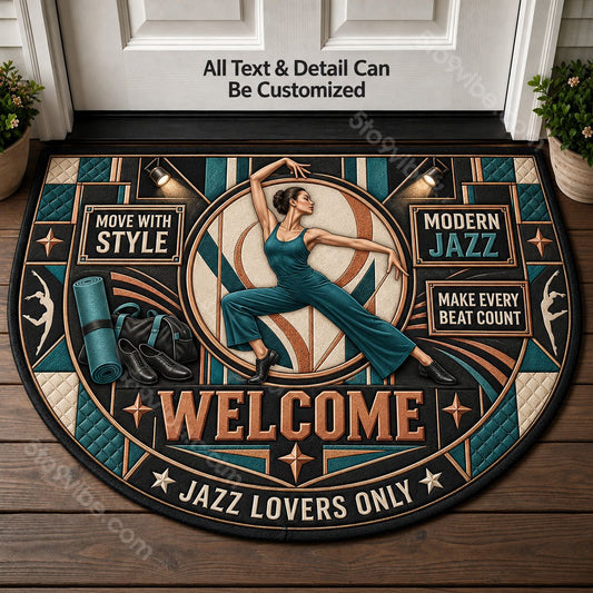 Modern Jazz Personalized Half Round Mat | 5To9Vibe