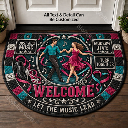 Modern Jive Personalized Half Round Mat | 5To9Vibe