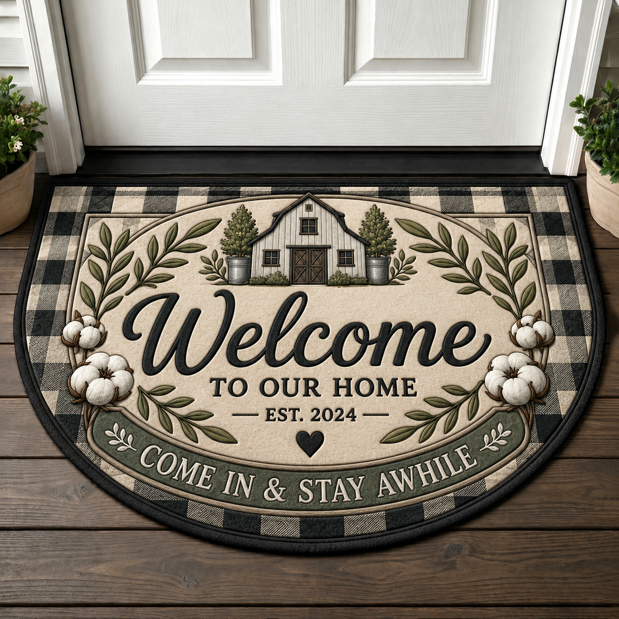 Welcome Be Present Mindfulness Doormat - Zen Calm Aesthetic Welcome Mat - 5to9vibe