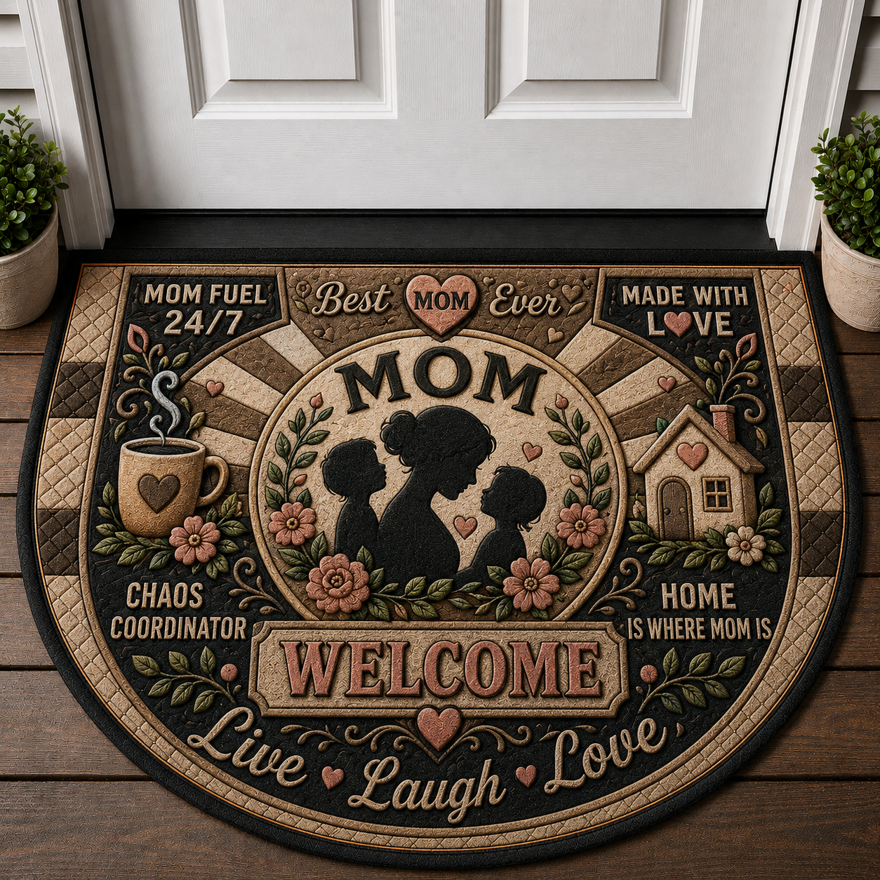 Bless This Home Doormat - Rustic Floral & House Welcome Mat - 5to9vibe