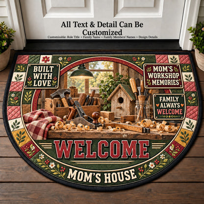 Mom's Workshop Memories Personalized Half Round Mat | 5To9Vibe