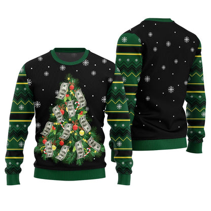 Money Christmas Tree Ugly Christmas Sweater