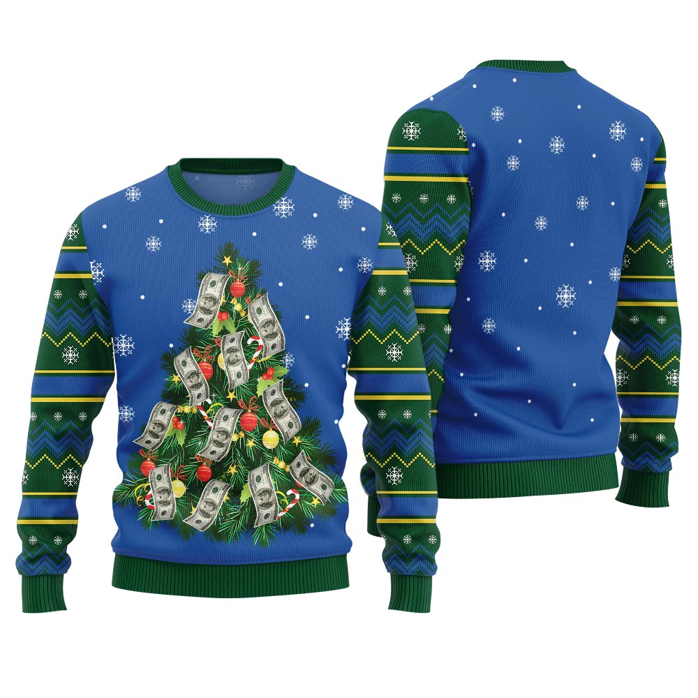 Money Christmas Tree Ugly Christmas Sweater