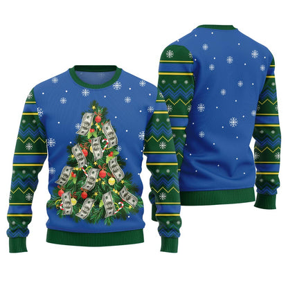 Money Christmas Tree Ugly Christmas Sweater