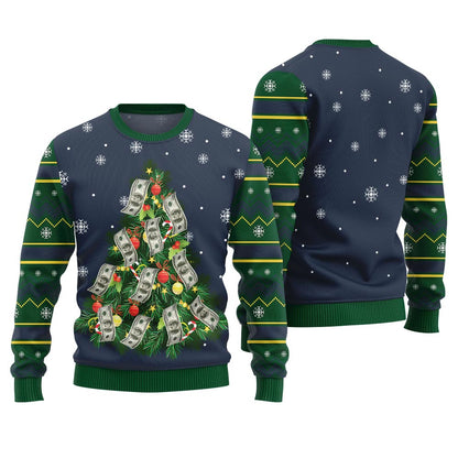 Money Christmas Tree Ugly Christmas Sweater