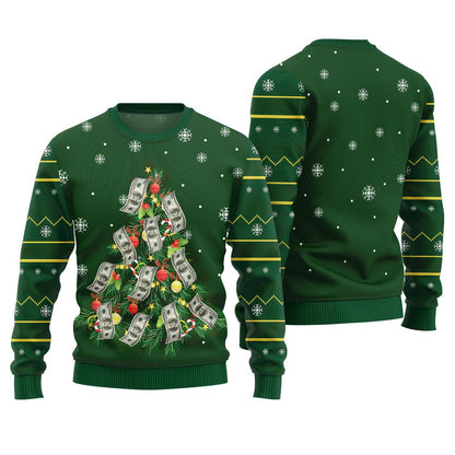 Money Christmas Tree Ugly Christmas Sweater